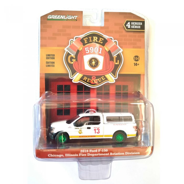 Greenlight Fire and Rescue Serie 4 Ford F-150 Chicago Fire Dept. Aviation Division Chicago Illinois 1:64 Green Machine