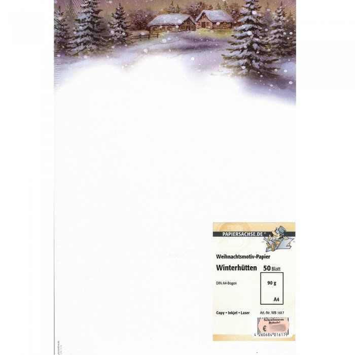 Weihnachtsmotiv Papier Winterhütten 100 Blatt